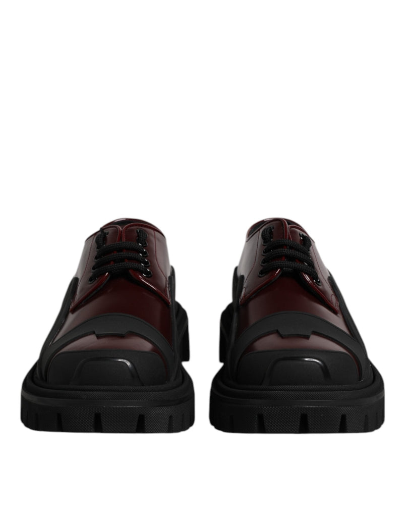 Dolce & Gabbana Red Leather Lace Up Trekking Dress Shoes - Beyzy Store - Dolce & Gabbana