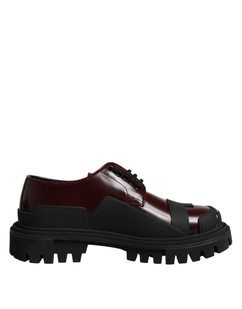 Dolce & Gabbana Red Leather Lace Up Trekking Dress Shoes - Beyzy Store - Dolce & Gabbana