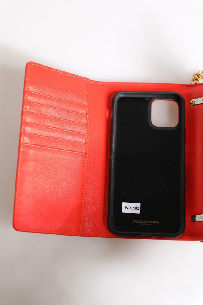 Dolce & Gabbana Red Leather Quilted Devotion Crossbody Phone Cover Bag - Beyzy Store - Dolce & Gabbana