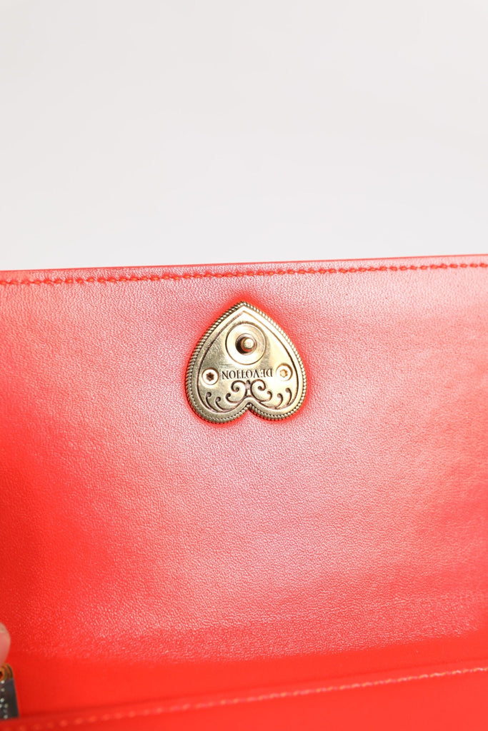 Dolce & Gabbana Red Leather Quilted Devotion Crossbody Phone Cover Bag - Beyzy Store - Dolce & Gabbana