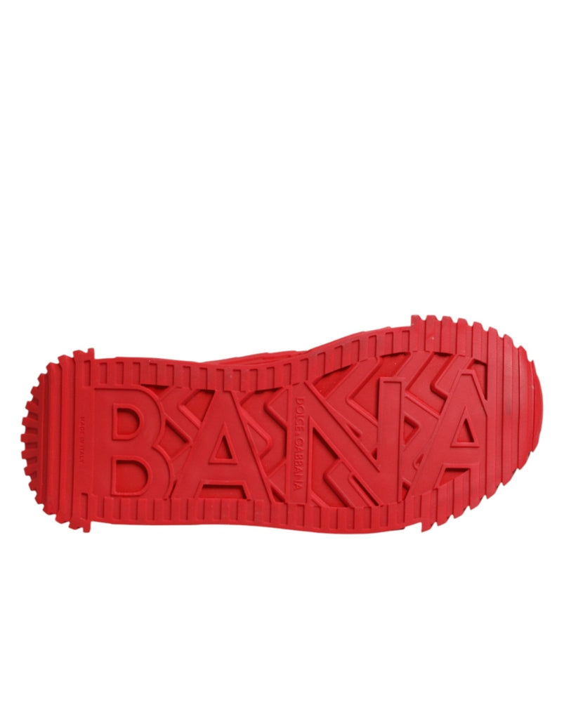 Dolce & Gabbana Red Logo Lace Low Top NS1 Sneakers Shoes - Beyzy Store - Dolce & Gabbana