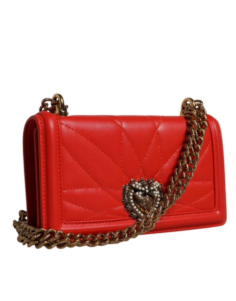 Dolce & Gabbana Red Quilted Devotion Crossbody Chain Phone Cover Bag - Beyzy Store - Dolce & Gabbana