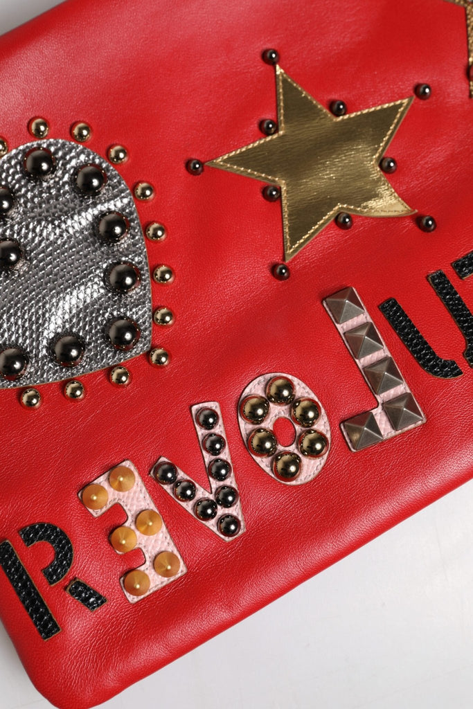 Dolce & Gabbana Red Revolutions Embellished Leather Clutch Bag - Beyzy Store - Dolce & Gabbana