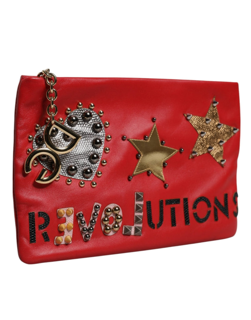 Dolce & Gabbana Red Revolutions Embellished Leather Clutch Bag - Beyzy Store - Dolce & Gabbana