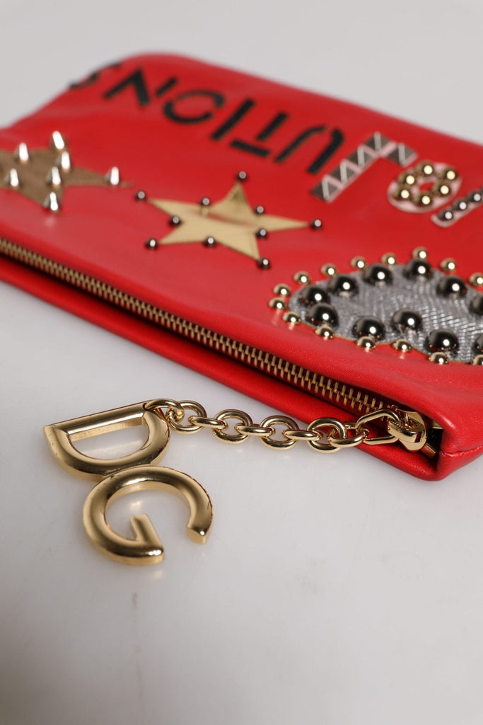 Dolce & Gabbana Red Revolutions Embellished Leather Clutch Bag - Beyzy Store - Dolce & Gabbana