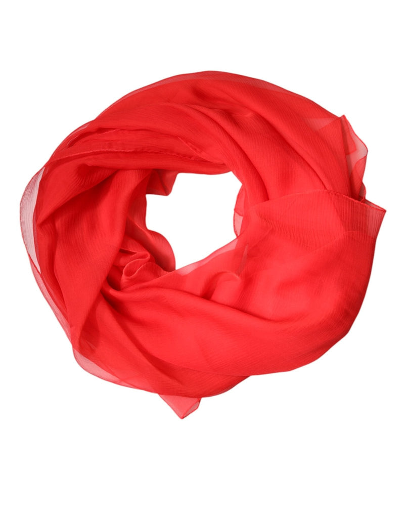Dolce & Gabbana Red Silk Rectangle Women Wrap Shawl Scarf - Beyzy Store - Dolce & Gabbana