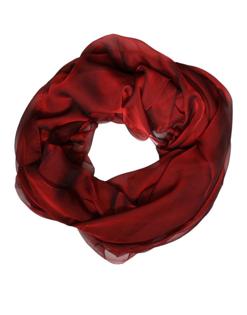 Dolce & Gabbana Red Silk Rectangle Women Wrap Shawl Scarf - Beyzy Store - Dolce & Gabbana