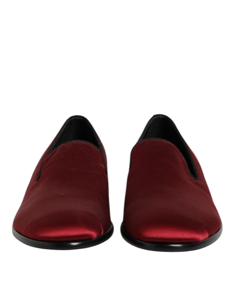 Dolce & Gabbana Red Velvet Slip On Loafers Formal Shoes - Beyzy Store - Dolce & Gabbana