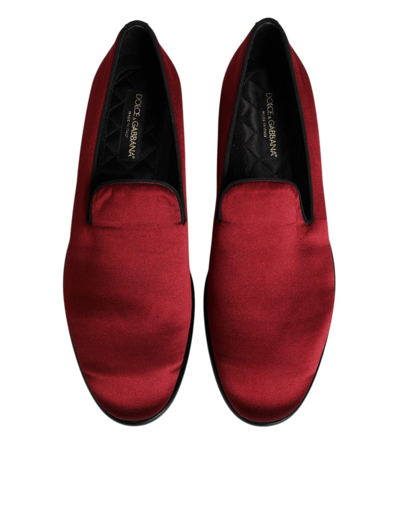 Dolce & Gabbana Red Velvet Slip On Loafers Formal Shoes - Beyzy Store - Dolce & Gabbana