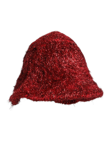 Dolce & Gabbana Red Viscose Tinsel Wide Brim Bucket Hat - Beyzy Store - Dolce & Gabbana