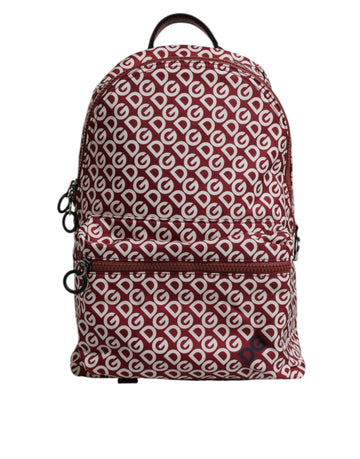 Dolce & Gabbana Red White DG Logo Print Nylon Travel Backpack Bag - Beyzy Store - Dolce & Gabbana