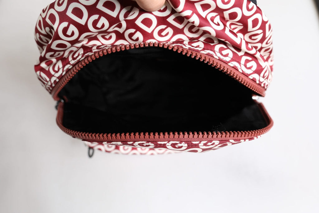 Dolce & Gabbana Red White DG Logo Print Nylon Travel Backpack Bag - Beyzy Store - Dolce & Gabbana