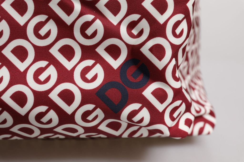 Dolce & Gabbana Red White DG Logo Print Nylon Travel Backpack Bag - Beyzy Store - Dolce & Gabbana