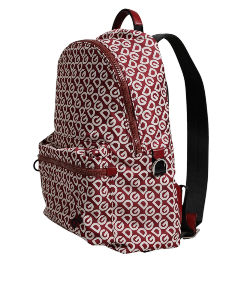 Dolce & Gabbana Red White DG Logo Print Nylon Travel Backpack Bag - Beyzy Store - Dolce & Gabbana