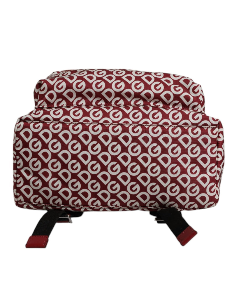 Dolce & Gabbana Red White DG Logo Print Nylon Travel Backpack Bag - Beyzy Store - Dolce & Gabbana