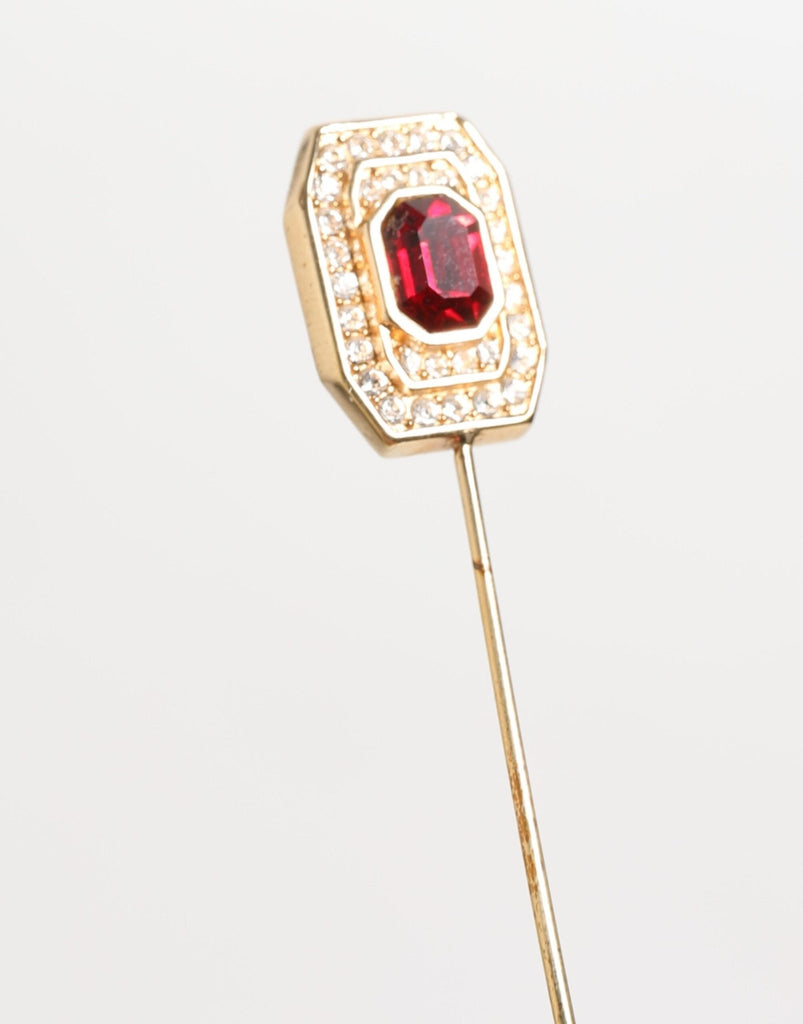 Dolce & Gabbana Rhinestone Embellished Sterling Silver Collar Brooch Pin - Beyzy Store - Dolce & Gabbana