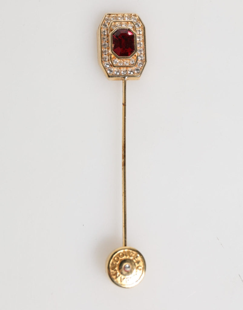 Dolce & Gabbana Rhinestone Embellished Sterling Silver Collar Brooch Pin - Beyzy Store - Dolce & Gabbana