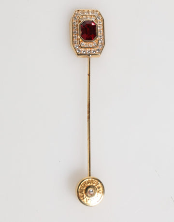 Dolce & Gabbana Rhinestone Embellished Sterling Silver Collar Brooch Pin - Beyzy Store - Dolce & Gabbana