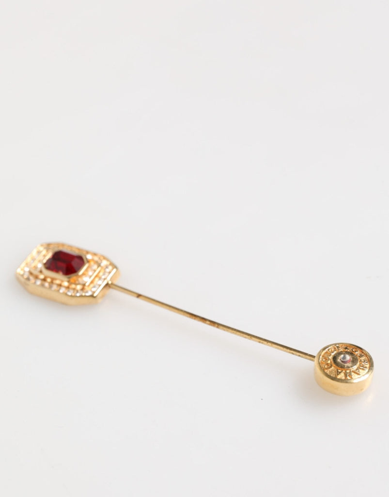 Dolce & Gabbana Rhinestone Embellished Sterling Silver Collar Brooch Pin - Beyzy Store - Dolce & Gabbana