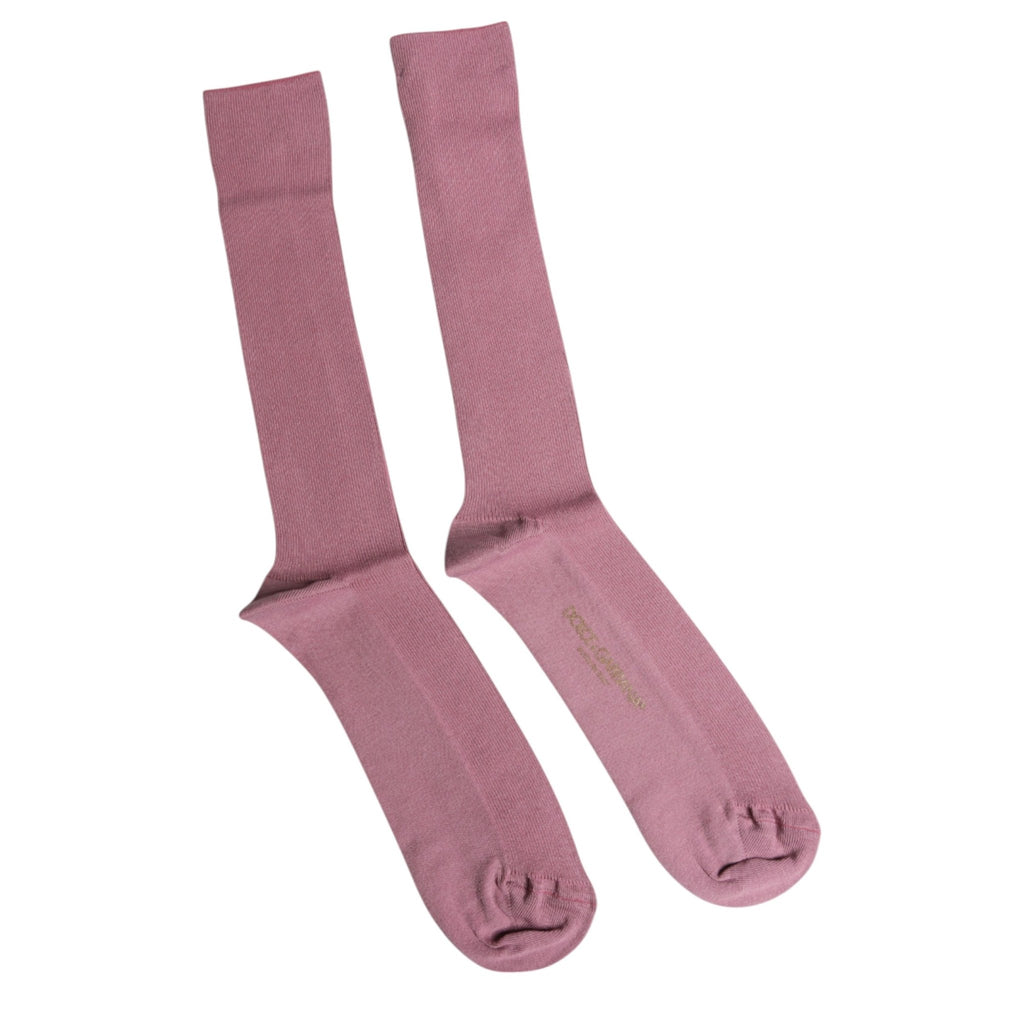 Dolce & Gabbana Rose Pink Cotton Over The Calf Socks - Beyzy Store - Dolce & Gabbana