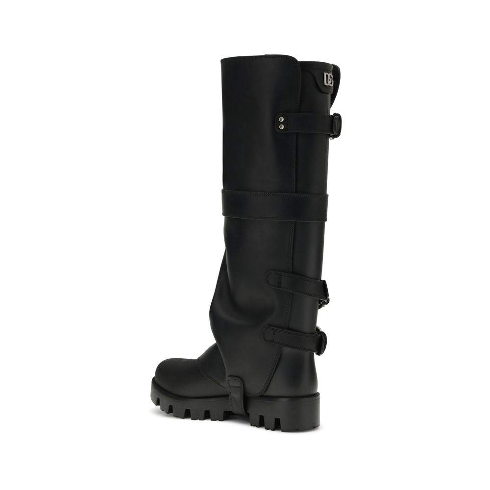 Dolce & Gabbana Rubber and leather high Boots - Beyzy Store - Dolce & Gabbana