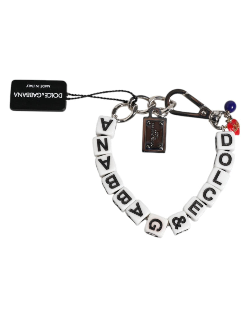 Dolce & Gabbana Silver Brass Chain Dice Logo Embellished Charm Bracelet - Beyzy Store - Dolce & Gabbana