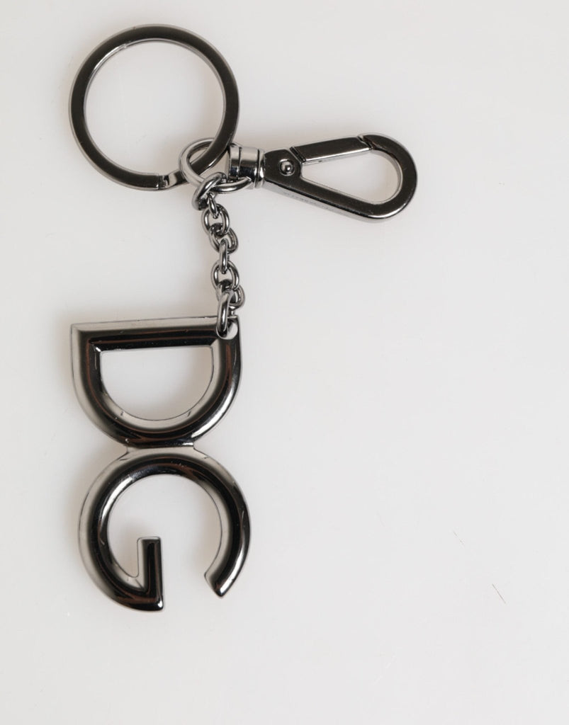 Dolce & Gabbana Silver Brass DG Logo Metal Keychain Holder Men Keyring - Beyzy Store - Dolce & Gabbana