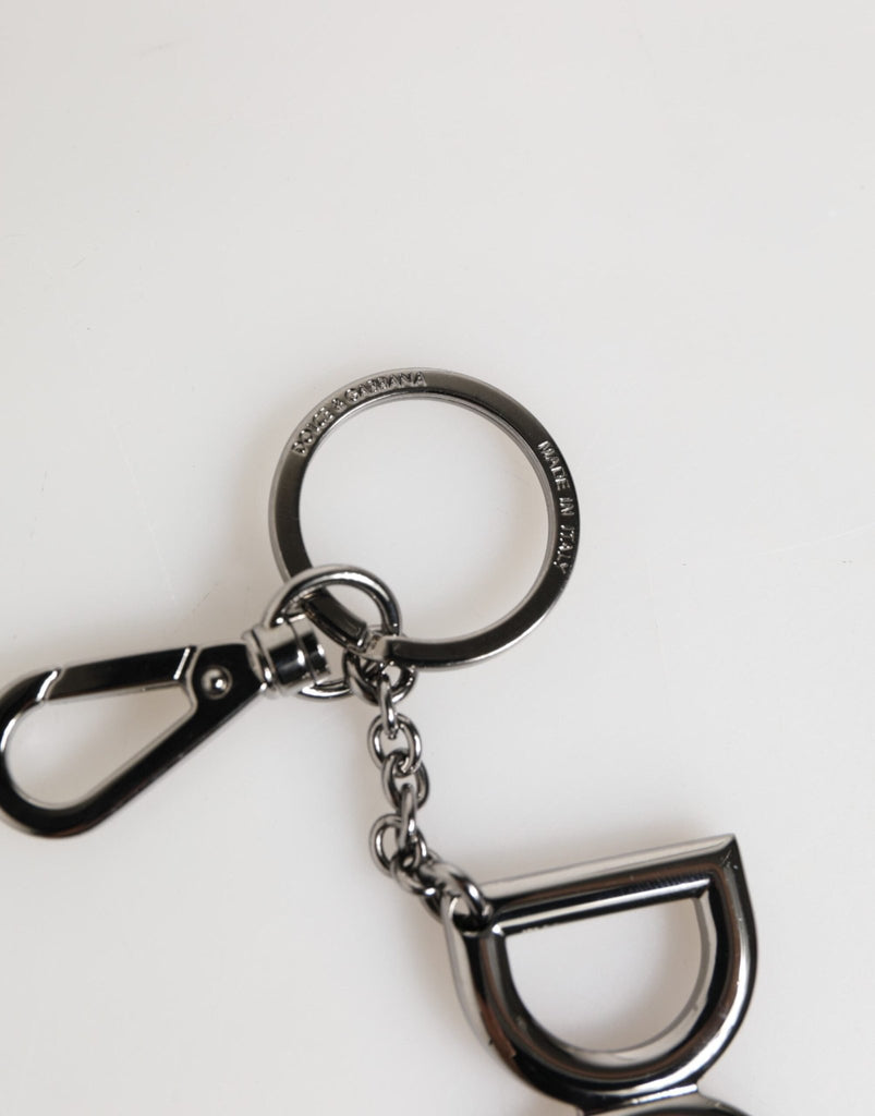 Dolce & Gabbana Silver Brass DG Logo Metal Keychain Holder Men Keyring - Beyzy Store - Dolce & Gabbana