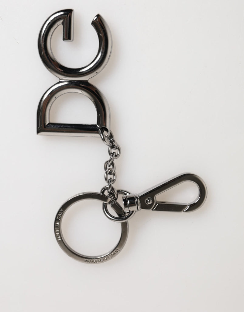 Dolce & Gabbana Silver Brass DG Logo Metal Keychain Holder Men Keyring - Beyzy Store - Dolce & Gabbana