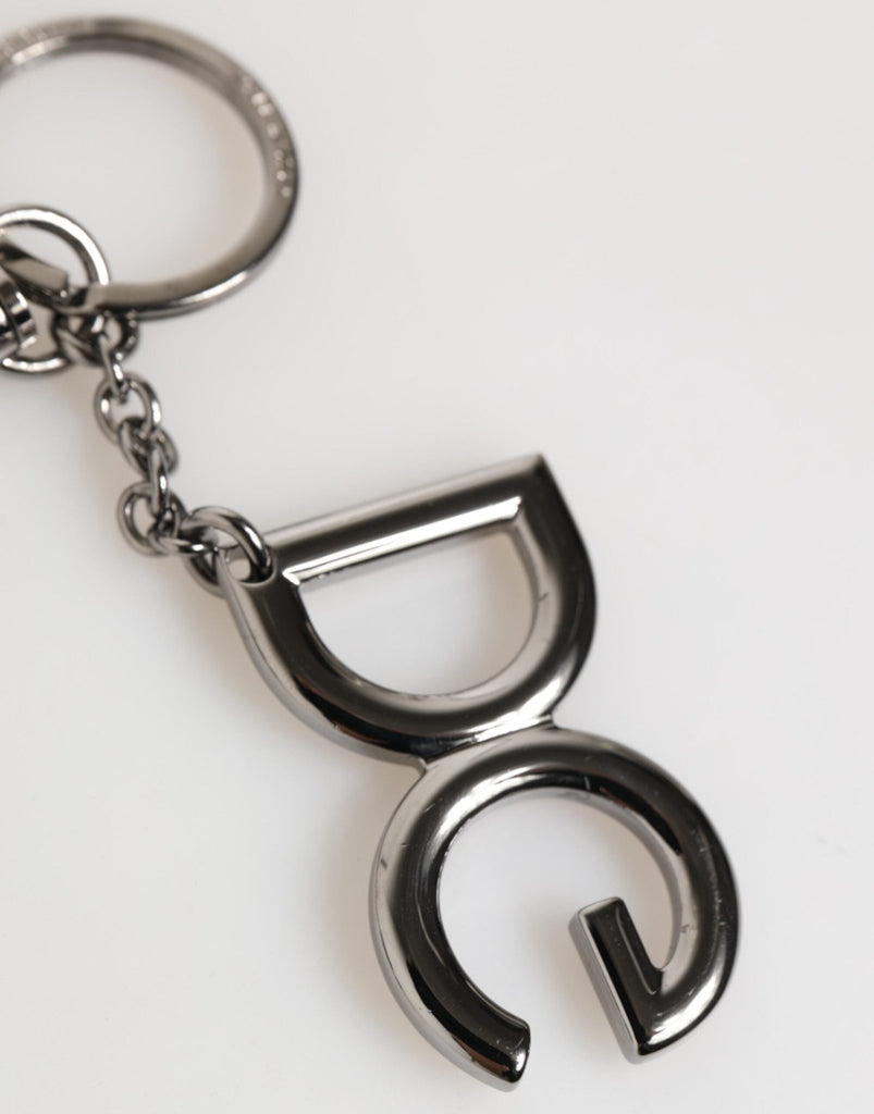 Dolce & Gabbana Silver Brass DG Logo Metal Keychain Holder Men Keyring - Beyzy Store - Dolce & Gabbana