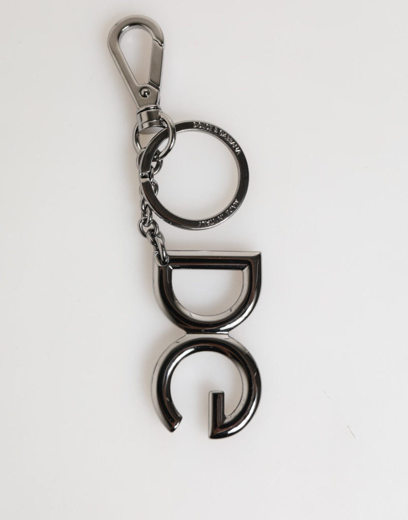 Dolce & Gabbana Silver Brass DG Logo Metal Keychain Holder Men Keyring - Beyzy Store - Dolce & Gabbana