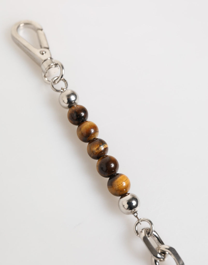Dolce & Gabbana Silver Chain Brass Beaded Lobster Clasp Logo Men Bracelet - Beyzy Store - Dolce & Gabbana