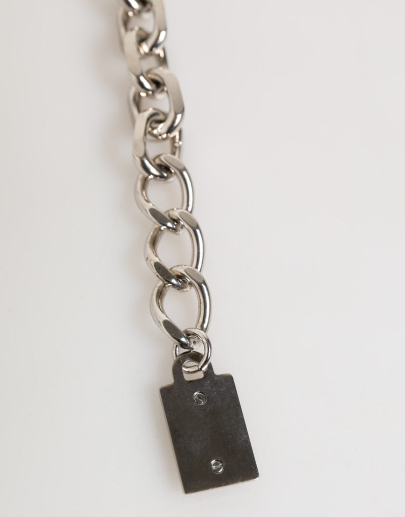Dolce & Gabbana Silver Chain Brass Beaded Lobster Clasp Logo Men Bracelet - Beyzy Store - Dolce & Gabbana