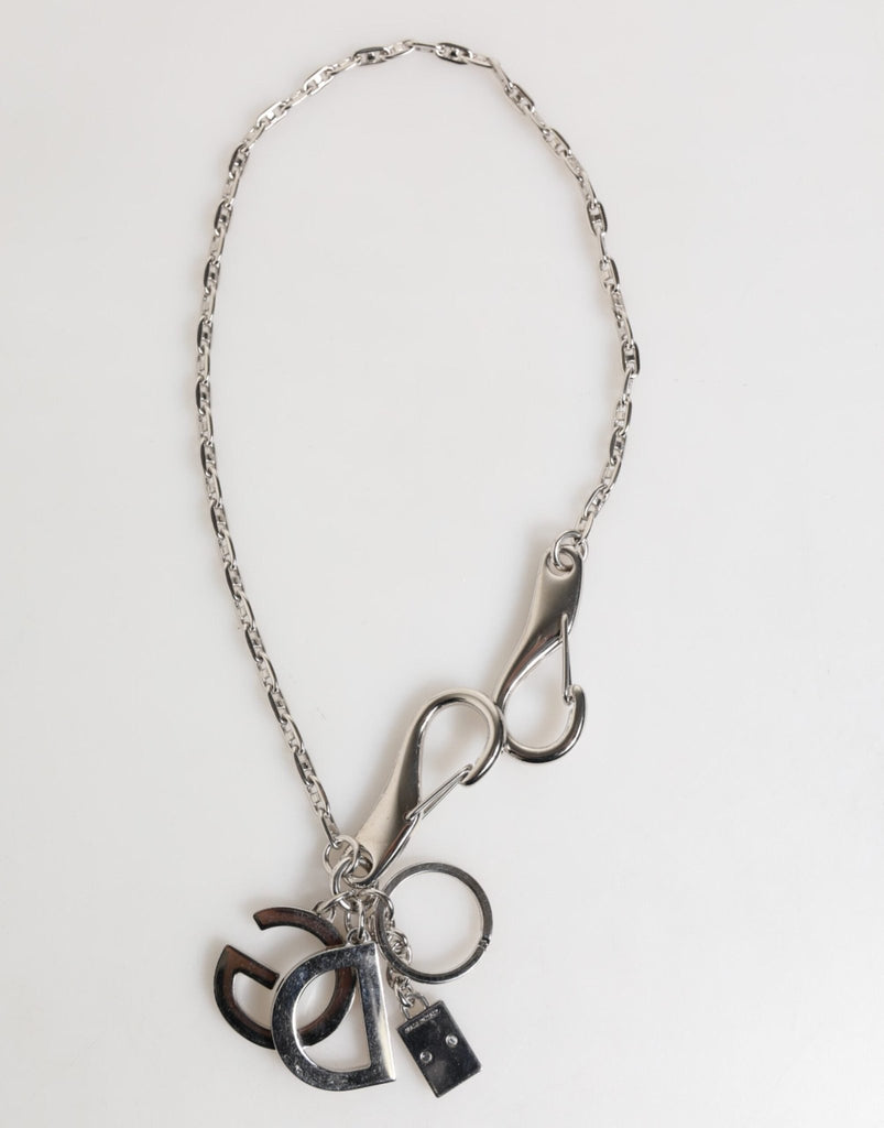 Dolce & Gabbana Silver DG Logo Key Holder Keychain Bag Charm Keyring - Beyzy Store - Dolce & Gabbana