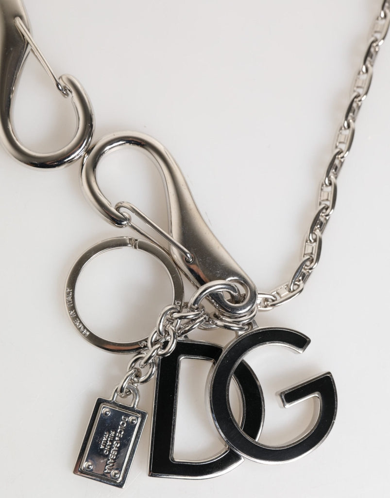 Dolce & Gabbana Silver DG Logo Key Holder Keychain Bag Charm Keyring - Beyzy Store - Dolce & Gabbana