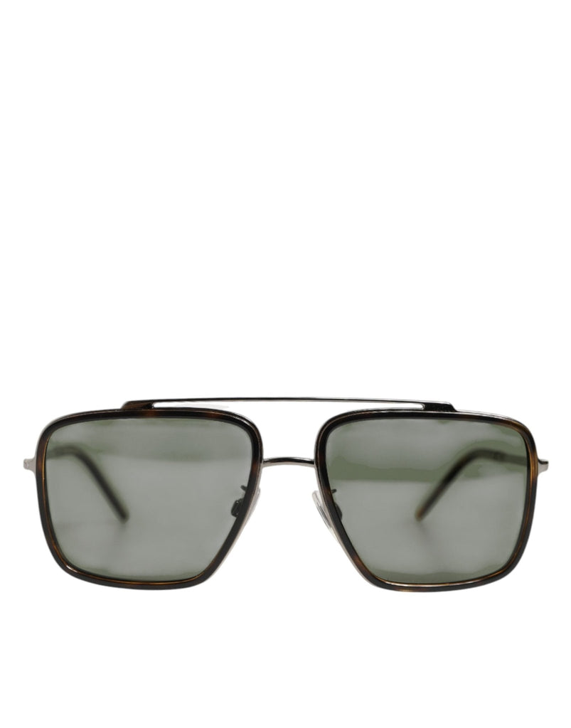 Dolce & Gabbana Silver Metal Frame Polarized Navigator Sunglasses - Beyzy Store - Dolce & Gabbana
