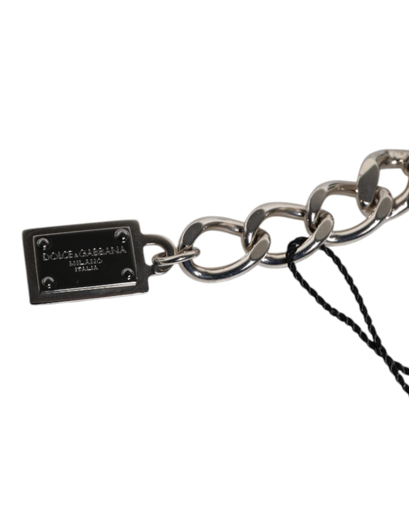 Dolce & Gabbana Silver Tone Brass Bead Dice Logo Embellish Charm Bracelet - Beyzy Store - Dolce & Gabbana
