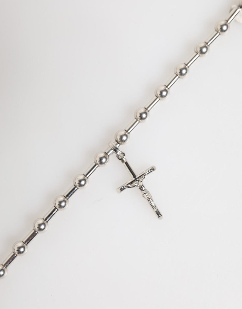 Dolce & Gabbana Silver Tone Brass Chain Religious Cross Pendant Necklace - Beyzy Store - Dolce & Gabbana