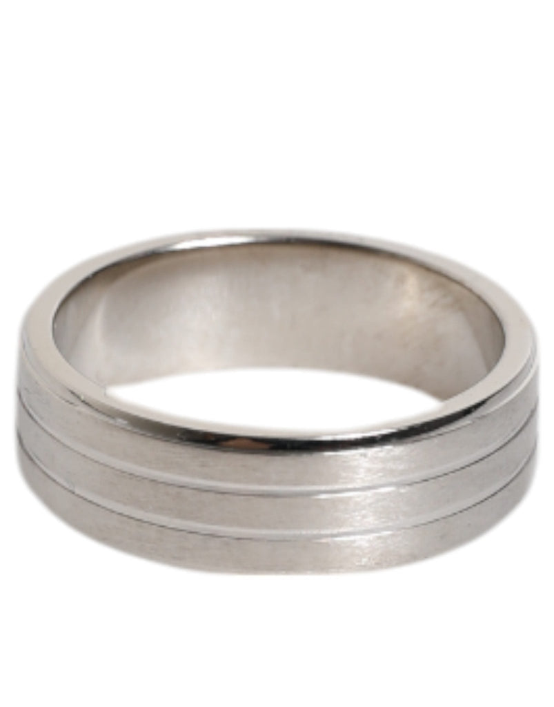 Dolce & Gabbana Silver Tone Brass Clear Crystal DG Logo Ring - Beyzy Store - Dolce & Gabbana