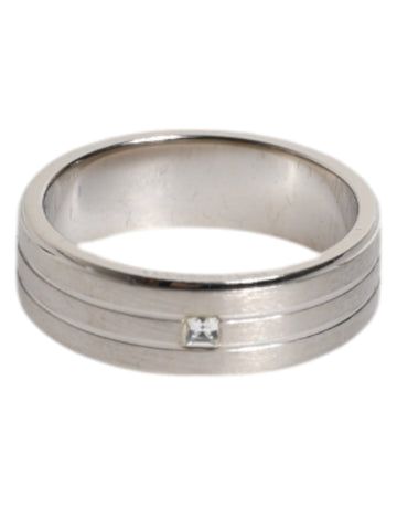 Dolce & Gabbana Silver Tone Brass Clear Crystal DG Logo Ring - Beyzy Store - Dolce & Gabbana