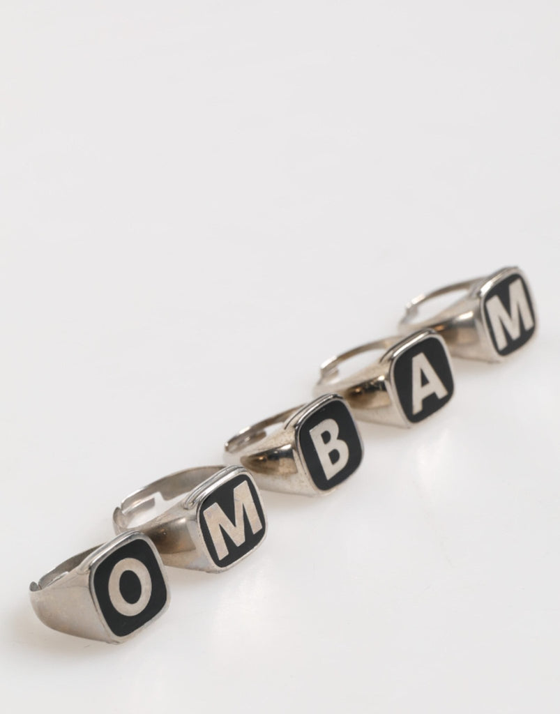 Dolce & Gabbana Silver Tone Brass Lettering Set 5 Pieces Adjustable Ring - Beyzy Store - Dolce & Gabbana