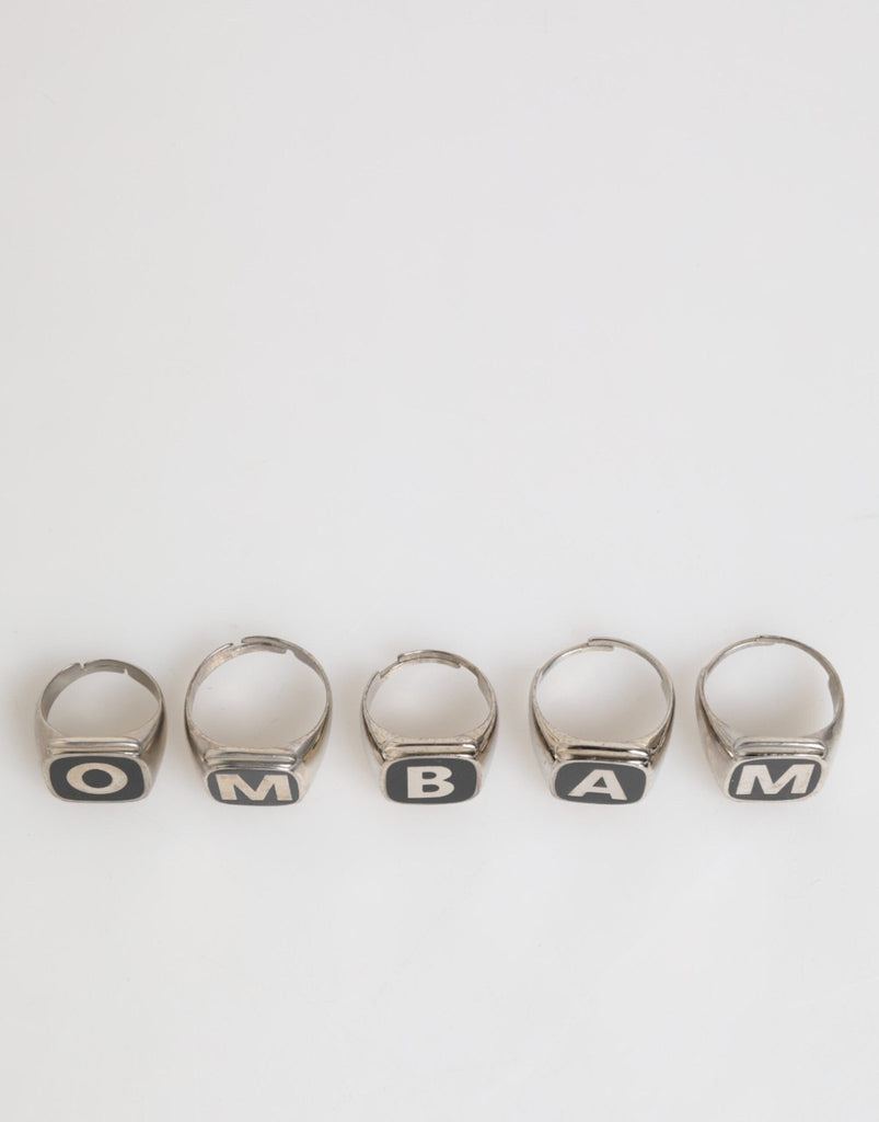 Dolce & Gabbana Silver Tone Brass Lettering Set 5 Pieces Adjustable Ring - Beyzy Store - Dolce & Gabbana