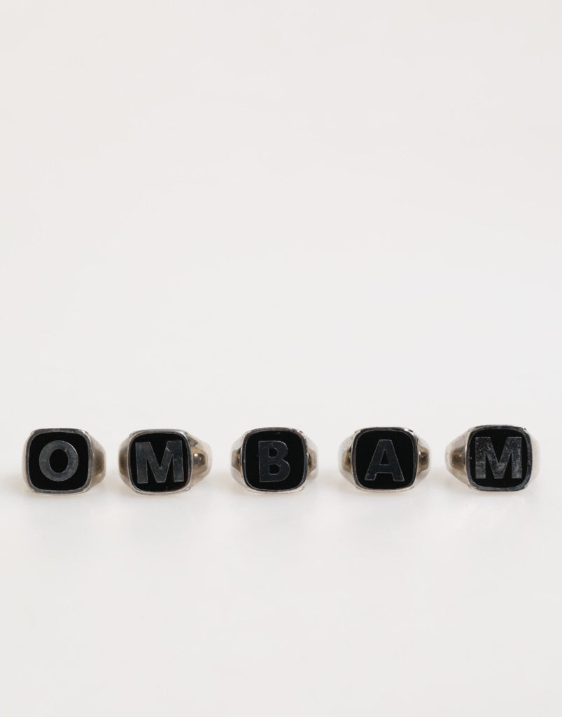Dolce & Gabbana Silver Tone Brass Lettering Set 5 Pieces Adjustable Ring - Beyzy Store - Dolce & Gabbana