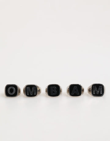 Dolce & Gabbana Silver Tone Brass Lettering Set 5 Pieces Adjustable Ring - Beyzy Store - Dolce & Gabbana