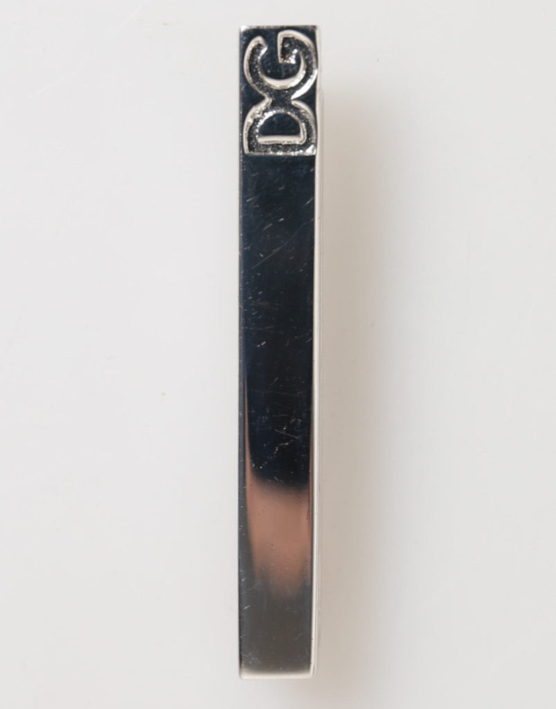 Dolce & Gabbana Silver Tone Brass Logo Branded Men Accessory Tie Clip Bar - Beyzy Store - Dolce & Gabbana