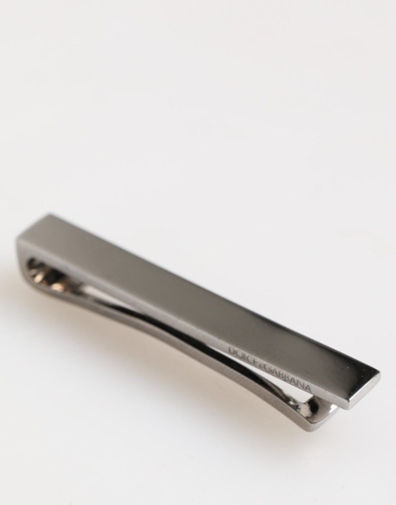 Dolce & Gabbana Silver Tone Brass Logo Branded Men Accessory Tie Clip Bar - Beyzy Store - Dolce & Gabbana