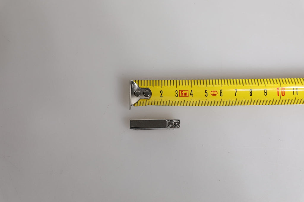 Dolce & Gabbana Silver Tone Brass Logo Branded Tie Clip Bar - Beyzy Store - Dolce & Gabbana