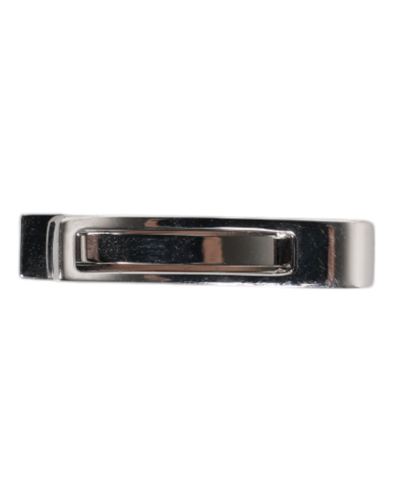 Dolce & Gabbana Silver Tone Brass Logo Branded Tie Clip Bar - Beyzy Store - Dolce & Gabbana