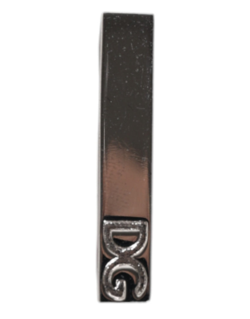 Dolce & Gabbana Silver Tone Brass Logo Branded Tie Clip Bar - Beyzy Store - Dolce & Gabbana