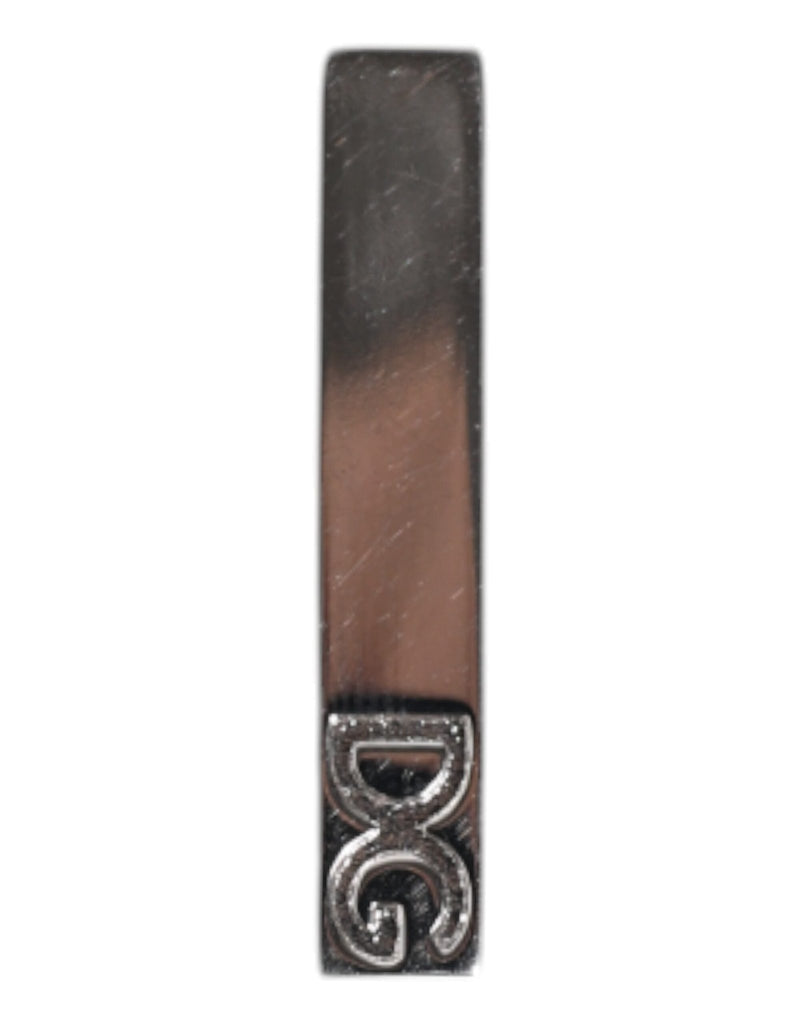 Dolce & Gabbana Silver Tone Brass Logo Branded Tie Clip Bar - Beyzy Store - Dolce & Gabbana